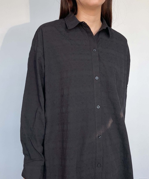 AS KNOW AS plus（アズノゥアズプラス）の「●バルーン ロングシャツワンピース（シャツワンピース・レディース・サックスブルー系/ブラック系/ネイビー系・FREE）」の6枚目の写真