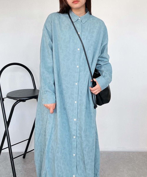 AS KNOW AS plus（アズノゥアズプラス）の「●バルーン ロングシャツワンピース（シャツワンピース・レディース・サックスブルー系/ブラック系/ネイビー系・FREE）」の10枚目の写真