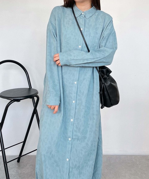AS KNOW AS plus（アズノゥアズプラス）の「●バルーン ロングシャツワンピース（シャツワンピース・レディース・サックスブルー系/ブラック系/ネイビー系・FREE）」の11枚目の写真