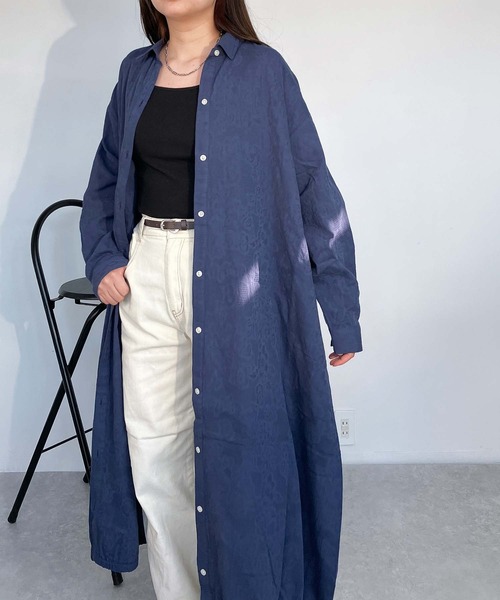 AS KNOW AS plus（アズノゥアズプラス）の「●バルーン ロングシャツワンピース（シャツワンピース・レディース・サックスブルー系/ブラック系/ネイビー系・FREE）」の16枚目の写真