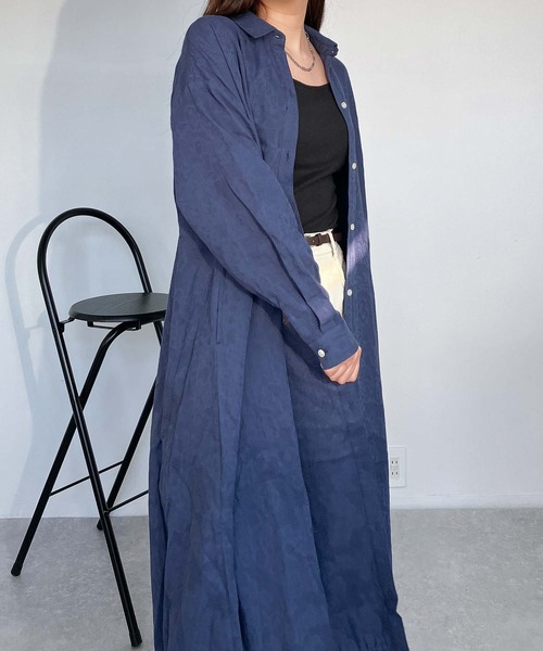 AS KNOW AS plus（アズノゥアズプラス）の「●バルーン ロングシャツワンピース（シャツワンピース・レディース・サックスブルー系/ブラック系/ネイビー系・FREE）」の17枚目の写真