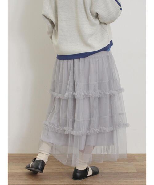 Samansa Mos2（サマンサ モスモス）の「チュールフリルスカート（スカート・レディース・ブラック/カーキ/グレー/キナリ・F）」の18枚目の写真