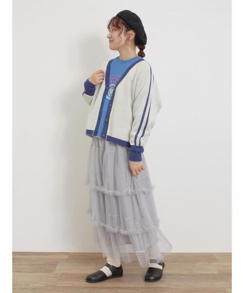 Samansa Mos2（サマンサ モスモス）の「チュールフリルスカート（スカート・レディース・ブラック/カーキ/グレー/キナリ・F）」の21枚目の写真