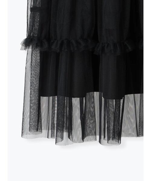 Samansa Mos2（サマンサ モスモス）の「チュールフリルスカート（スカート・レディース・ブラック/カーキ/グレー/キナリ・F）」の6枚目の写真