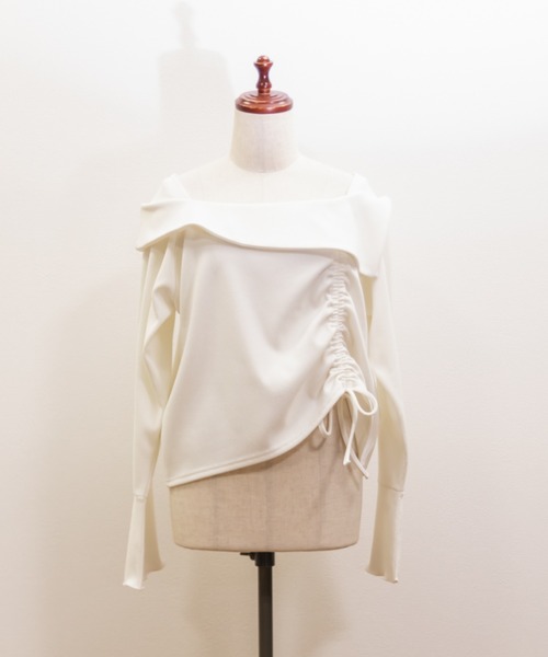 CLETTE（クレット）の「アシンメトリードロストプルオーバー（Tシャツ/カットソー・レディース・オフホワイト/ブラック・LL/3L/4L）」の13枚目の写真