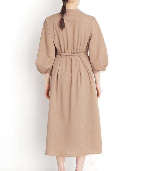 THE SHOP TK （ザ ショップ ティーケー ）の「麻調メッシュワンピース【洗える】（ワンピース・レディース・スミクロ/ベージュ・12/13）」の8枚目の写真