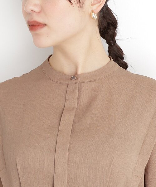 THE SHOP TK （ザ ショップ ティーケー ）の「麻調メッシュワンピース【洗える】（ワンピース・レディース・スミクロ/ベージュ・12/13）」の9枚目の写真