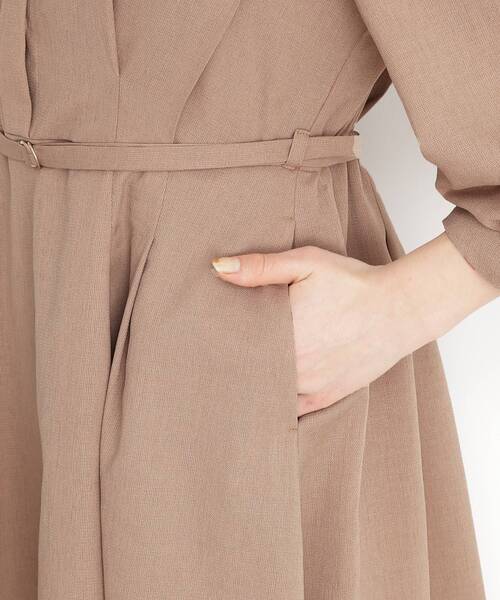 THE SHOP TK （ザ ショップ ティーケー ）の「麻調メッシュワンピース【洗える】（ワンピース・レディース・スミクロ/ベージュ・12/13）」の11枚目の写真