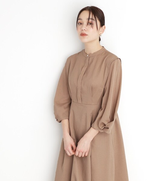 THE SHOP TK （ザ ショップ ティーケー ）の「麻調メッシュワンピース【洗える】（ワンピース・レディース・スミクロ/ベージュ・12/13）」の2枚目の写真