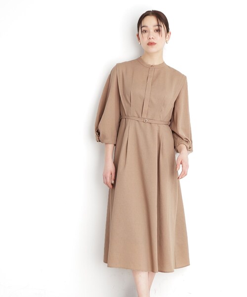 THE SHOP TK （ザ ショップ ティーケー ）の「麻調メッシュワンピース【洗える】（ワンピース・レディース・スミクロ/ベージュ・12/13）」の3枚目の写真