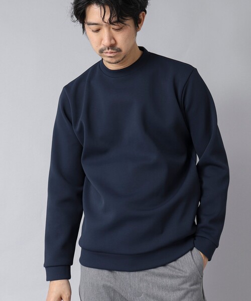 NOLLEY’S（ノーリーズ）の「【ACTIVE SECT】《限定展開》ダブルニットスウェット 25SS（スウェット・メンズ・ホワイト/ブラック/グレイッシュベージュ/ダークネイビー・S/M/L/XL）」の4枚目の写真