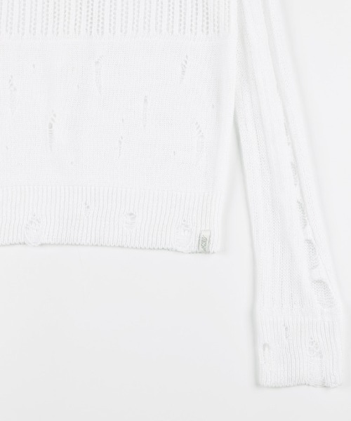 ニット セーター A'GEM/9 × .kom 「 FANCY CLUB/ファンシークラブ」 2-WAY DAMAGE KNIT LONG SLEEV A'GEM/9 × .kom 『 FANCY CLUB/ファンシークラブ』 2-WAY DAMAGE
