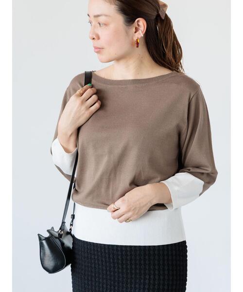 Lugnoncure(ルノンキュール)の「配色ニットプルオーバー《2025spring catalog item》(ニット/セーター・レディース・ベージュ/ネイビー/オフホワイト・F)」の3枚目の写真