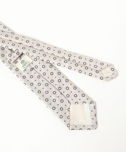 LUIGI BORRELLI(ルイジボレッリ)の「LUIGI BORRELLI / シルクコットン 小紋柄 ジャカード ネクタイ(ネクタイ・メンズ・ブラウン系その他3/ピンク・ONE SIZE)」の3枚目の写真
