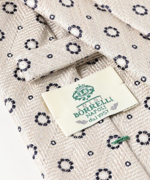 LUIGI BORRELLI(ルイジボレッリ)の「LUIGI BORRELLI / シルクコットン 小紋柄 ジャカード ネクタイ(ネクタイ・メンズ・ブラウン系その他3/ピンク・ONE SIZE)」の4枚目の写真