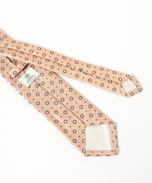 LUIGI BORRELLI(ルイジボレッリ)の「LUIGI BORRELLI / シルクコットン 小紋柄 ジャカード ネクタイ(ネクタイ・メンズ・ブラウン系その他3/ピンク・ONE SIZE)」の6枚目の写真