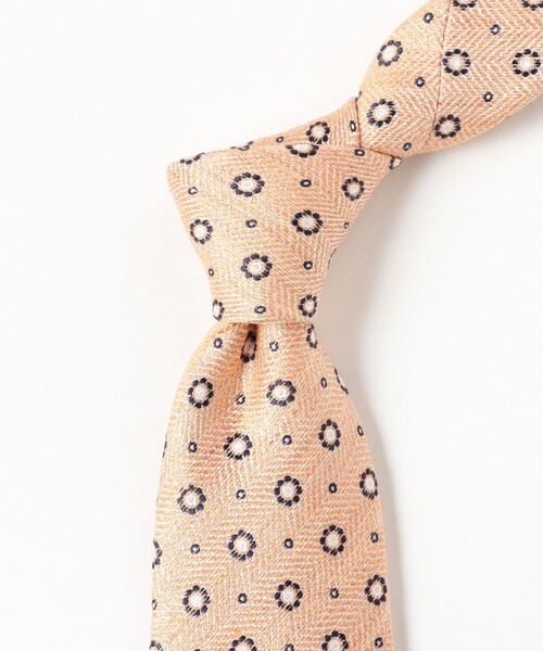 LUIGI BORRELLI(ルイジボレッリ)の「LUIGI BORRELLI / シルクコットン 小紋柄 ジャカード ネクタイ(ネクタイ・メンズ・ブラウン系その他3/ピンク・ONE SIZE)」の8枚目の写真