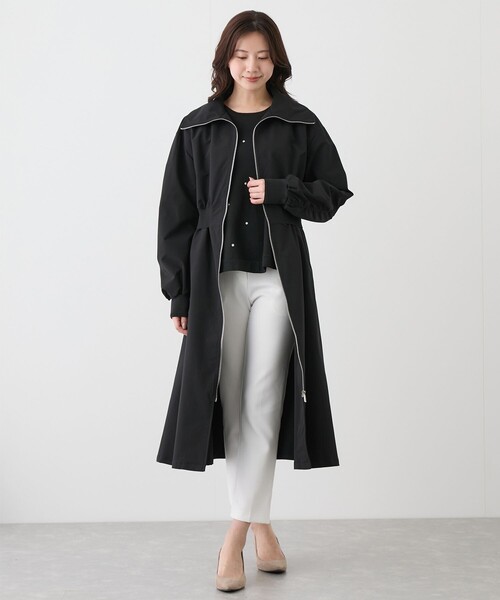 Jayro(ジャイロ)の「ウエスト切替ジップアップロングコート(その他アウター・レディース・ブラック/サックスブルー/グリーン/ベージュ/ネイビー・FREE)」の12枚目の写真
