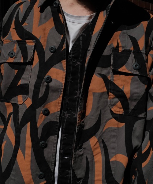 made in standard (メイドインスタンダード)の「MADE IN STANDARD メイドインスタンダード / FATIGUE UNIFORM SHIRT JACKET(ミリタリージャケット・メンズ・ブラック/グレー・LARGE/MEDIUM)」の13枚目の写真