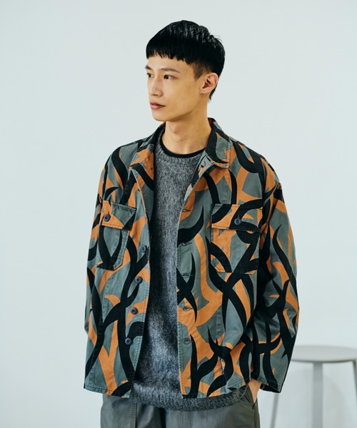 made in standard (メイドインスタンダード)の「MADE IN STANDARD メイドインスタンダード / FATIGUE UNIFORM SHIRT JACKET(ミリタリージャケット・メンズ・ブラック/グレー・LARGE/MEDIUM)」の17枚目の写真