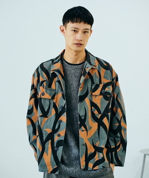 made in standard (メイドインスタンダード)の「MADE IN STANDARD メイドインスタンダード / FATIGUE UNIFORM SHIRT JACKET(ミリタリージャケット・メンズ・ブラック/グレー・LARGE/MEDIUM)」の19枚目の写真