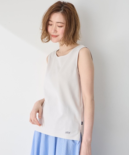 Petit Honfleur（プチオンフルール）の「【接触冷感・UVカット】タンクトップ（Tシャツ/カットソー・レディース・ブラック/グレー/ホワイト・M/L）」の20枚目の写真