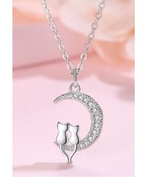 LAUTRE COTE | ジルコニア月と仲良し猫のネックレス(ネックレス)