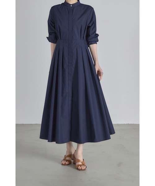 &. NOSTALGIA（アンドドットノスタルジア）の「ウエストタックシャツワンピース（長袖）（シャツワンピース・レディース・ブルー/ネイビー/ベージュ・M）」の3枚目の写真