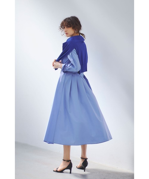 &. NOSTALGIA（アンドドットノスタルジア）の「ウエストタックシャツワンピース（長袖）（シャツワンピース・レディース・ブルー/ネイビー/ベージュ・M）」の19枚目の写真