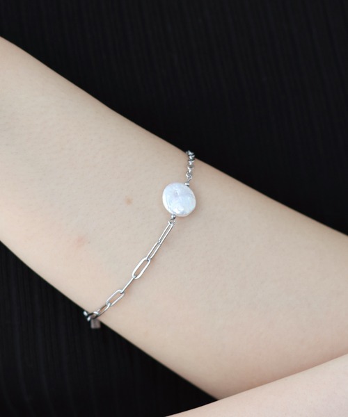 №90 淡水パール チェーンブレスレット サージカルステンレス316◎K18GP №90 淡水パール チェーンブレスレット サージカルステンレス316◎K18GP