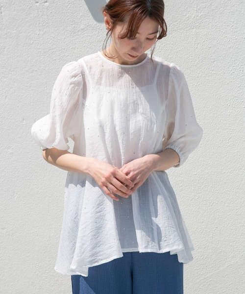 URBAN RESEARCH ITEMS / アーバンリサーチ アイテムズ ラメストーンシアーブラウス URBAN RESEARCH ITEMS｜ラメストーンシアーブラウス | Rakuten