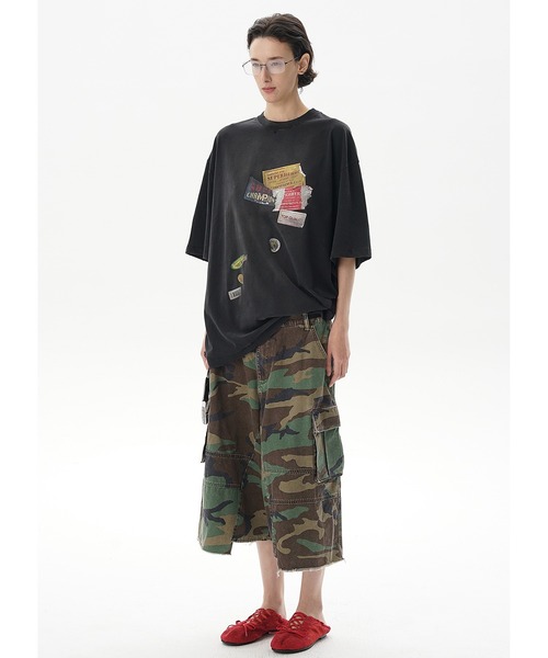 MASONPRINCE(メイソンプリンス)の「オーバーサイズ ダメージ加工 ステッカープリントTEE DT4295【MASONPRINCE】(Tシャツ/カットソー・メンズ・ブラック・L/M/S/XL)」の13枚目の写真