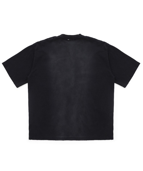 MASONPRINCE(メイソンプリンス)の「オーバーサイズ ダメージ加工 ステッカープリントTEE DT4295【MASONPRINCE】(Tシャツ/カットソー・メンズ・ブラック・L/M/S/XL)」の5枚目の写真