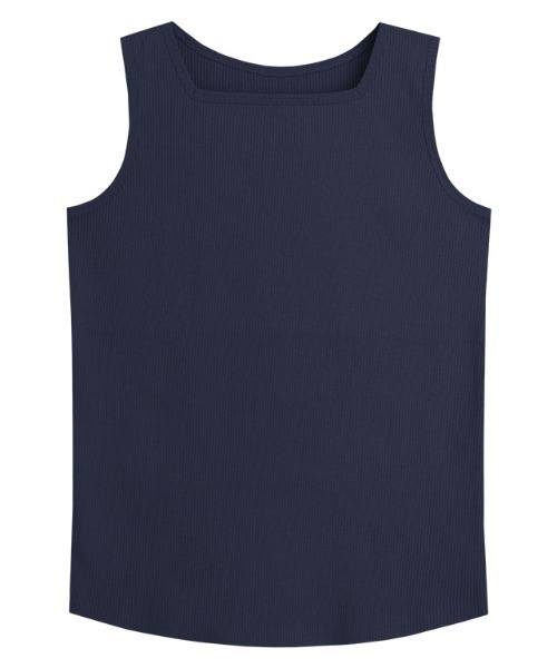 Pierrot（ピエロ）の「【ブラ紐隠し】スクエアネックリブタンクトップ（タンクトップ・レディース・ブラック/オフホワイト/ネイビー/サンドベージュ/チャコール・M/L）」の17枚目の写真