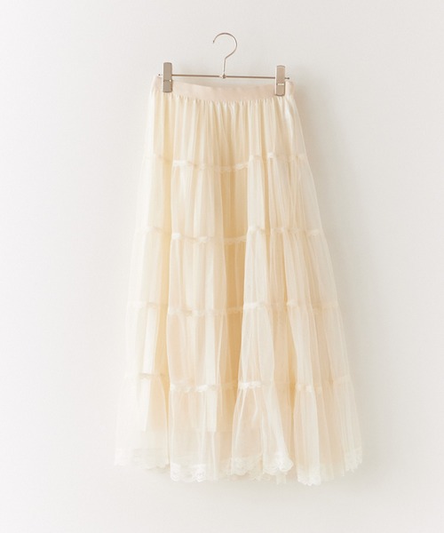 ROOPTOKYO（ループトウキョウ）の「レースモチーフ ティアードロングスカート（スカート・レディース・ブラウン/ベージュ/ブラック・FREE）」の6枚目の写真