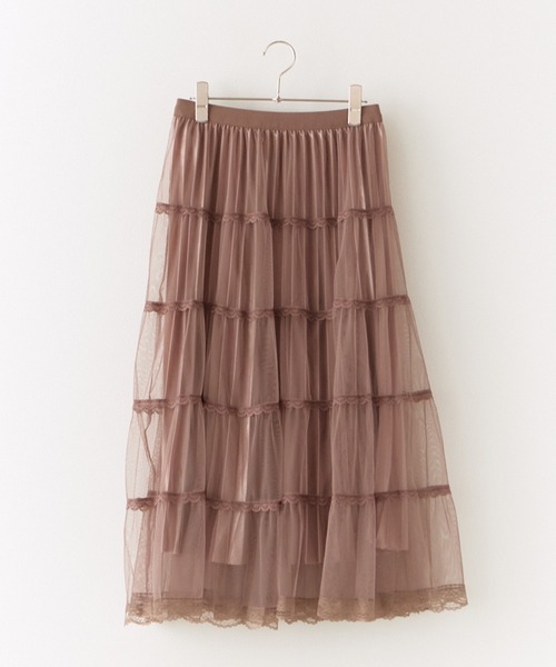 ROOPTOKYO（ループトウキョウ）の「レースモチーフ ティアードロングスカート（スカート・レディース・ブラウン/ベージュ/ブラック・FREE）」の5枚目の写真