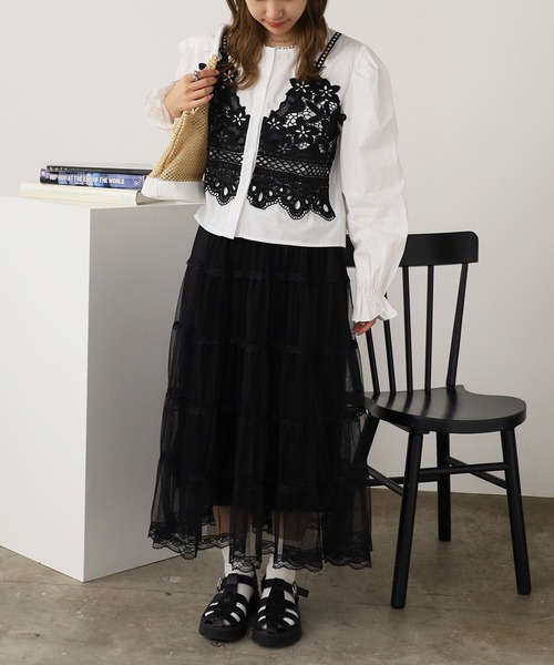 ROOPTOKYO（ループトウキョウ）の「レースモチーフ ティアードロングスカート（スカート・レディース・ブラウン/ベージュ/ブラック・FREE）」の21枚目の写真