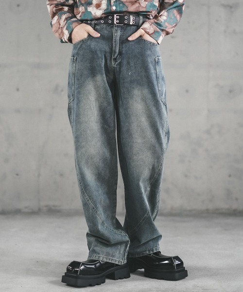 URKOOL::ダメージスタックデニムパンツ:30[RESALE] Shoowtime（ショウタイム）の「ルーズフィットケミカル