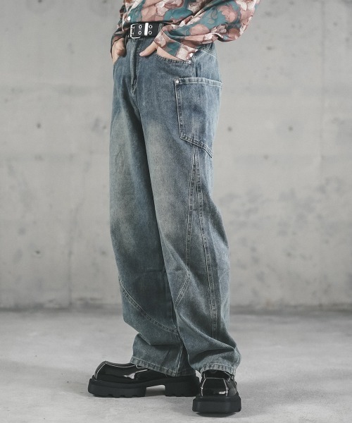 セール】Modified back pocket cargo denim pants / 変形バック