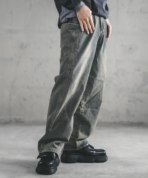 セール】Modified back pocket cargo denim pants / 変形バック