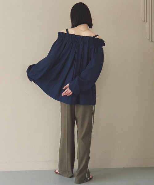 Doux archives（ドゥアルシーヴ）の「Wウエストサイドラインパンツ（その他パンツ・レディース・ネイビー/ブラウン/グレイッシュベージュ・FREE）」の15枚目の写真