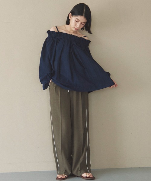 Doux archives（ドゥアルシーヴ）の「Wウエストサイドラインパンツ（その他パンツ・レディース・ネイビー/ブラウン/グレイッシュベージュ・FREE）」の18枚目の写真