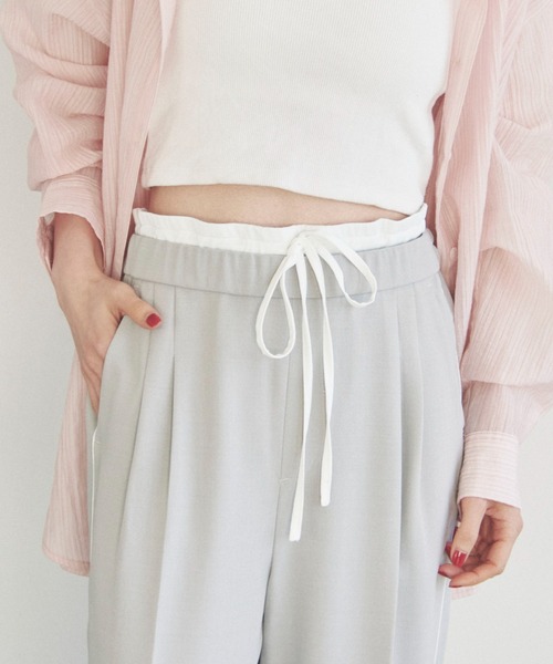 Doux archives（ドゥアルシーヴ）の「Wウエストサイドラインパンツ（その他パンツ・レディース・ネイビー/ブラウン/グレイッシュベージュ・FREE）」の8枚目の写真