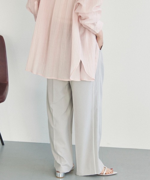 Doux archives（ドゥアルシーヴ）の「Wウエストサイドラインパンツ（その他パンツ・レディース・ネイビー/ブラウン/グレイッシュベージュ・FREE）」の7枚目の写真