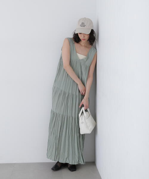 FREE'S MART（フリーズマート）の「◆ワッシャーティアードノースリーブワンピース（ワンピース・レディース・ブラック/ブラック系その他/レッド/ライトグリーン/ベージュ・SMALL/MEDIUM）」の18枚目の写真