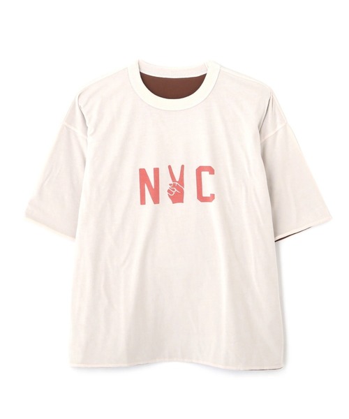 REMI RELIEF（レミレリーフ）の「REMI RELIEF(レミレリーフ)別注40/- 天竺BIGサイズ リバーシブルT（Tシャツ/カットソー・メンズ・ホワイト×カーキブラウン/ブラック×グリーン・M/L/XL）」の12枚目の写真