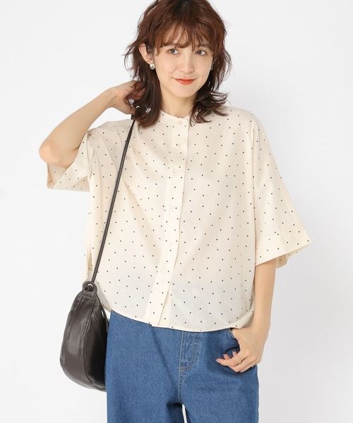 セール】シングルガーゼドルマン5分袖バンドシャツ（シャツ/ブラウス