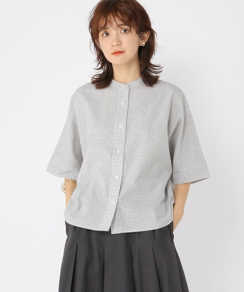 studio CLIP（スタディオクリップ）の「シングルガーゼドルマン5分袖バンドシャツ（シャツ/ブラウス・レディース・その他2/その他1/オレンジ/サックスブルー/その他4/その他5/その他3/その他7/その他6/ライトブルー・FREE）」の5枚目の写真