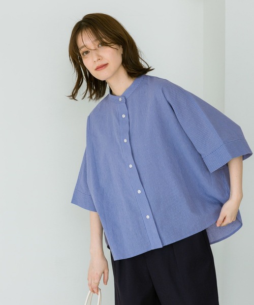 セール】シングルガーゼドルマン5分袖バンドシャツ（シャツ/ブラウス