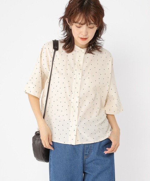 セール】シングルガーゼドルマン5分袖バンドシャツ（シャツ/ブラウス